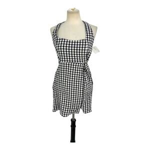 ASOS Design Halter Knot Detail Mini Sundress Navy Gingham Size 6 NWOT